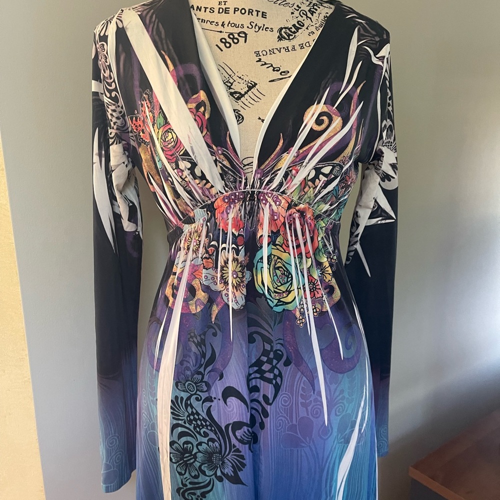 Silky long sleeve dress